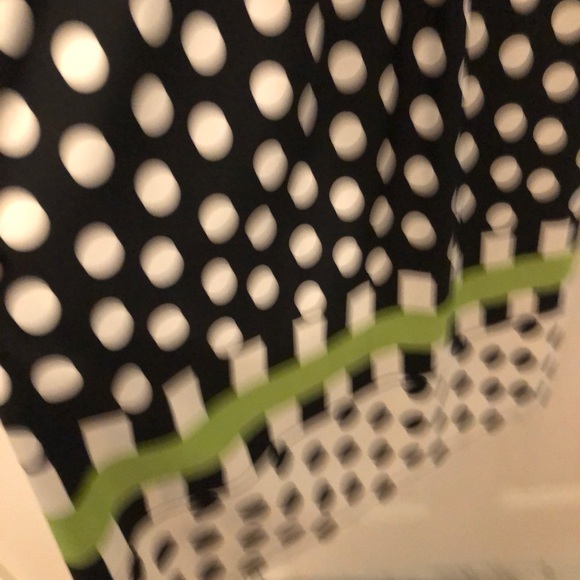 NWOT Black and White polka dot sun dress, with green stripe at hem XL NWOT - Picture 2 of 10